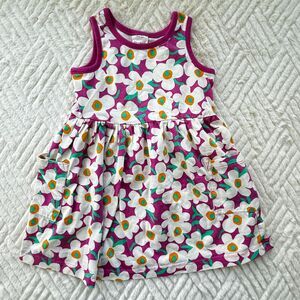 Hanna Andersson Girls Size 3T Pink Floral Pocket Dress Cotton Spring Summer